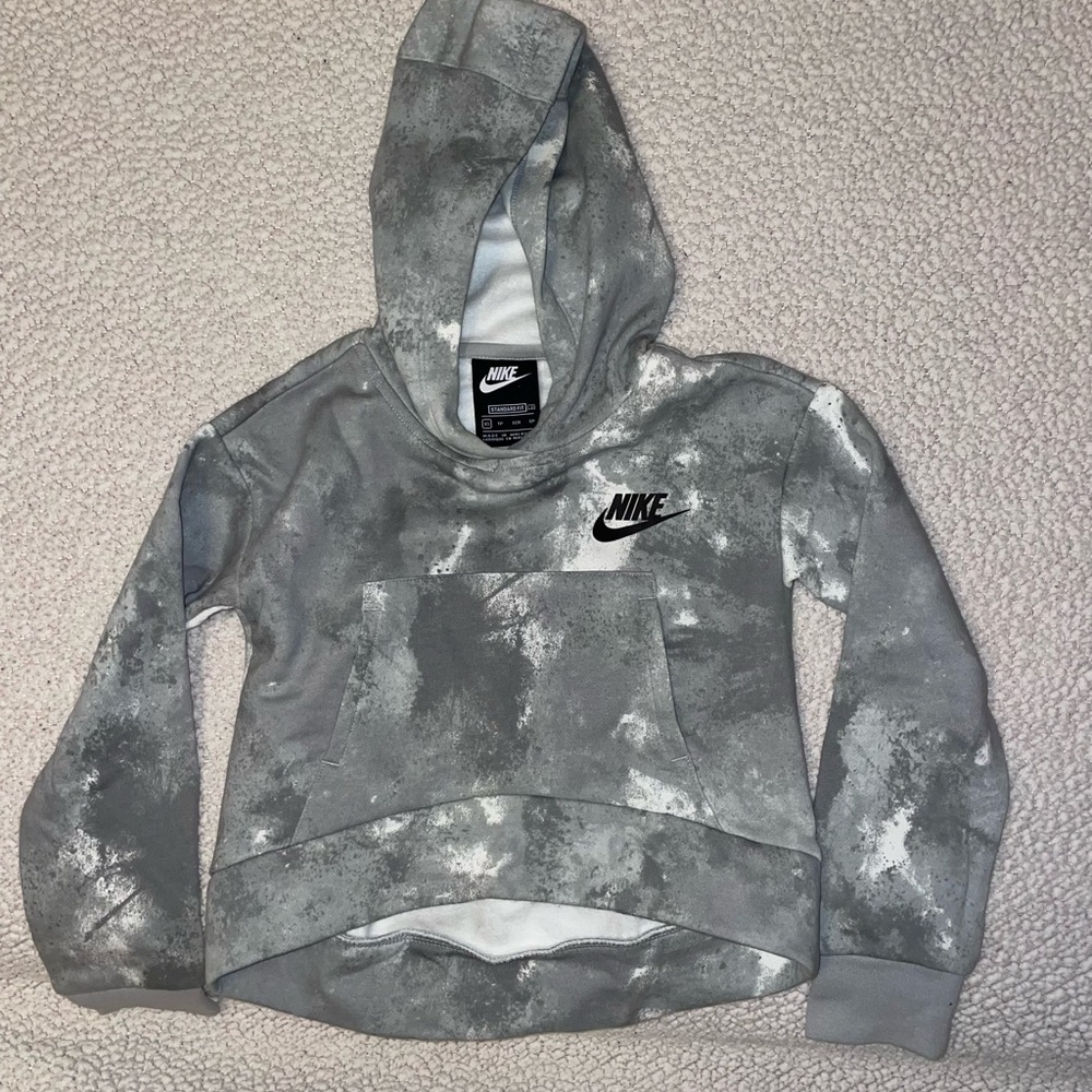 Girls Nike Grey/White Hoodie. Size XS
